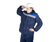 Куртка утепленная (синяя+василек) с капюшоном "БРИГАДИР" р.56-58 рост 170-176, РФ