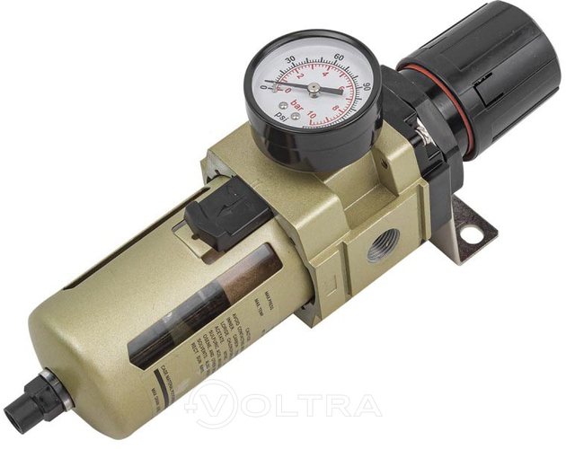 Фильтр-регулятор с индикатором давления для пневмосистем 1/2'' с автоматическим сливом Rock Force RF-AW4000-04D
