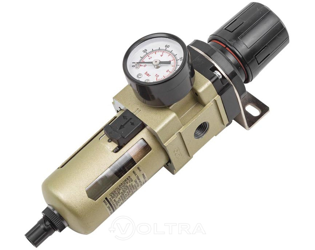 Фильтр-регулятор с индикатором давления для пневмосистем 1/4" Forsage F-AW3000-02