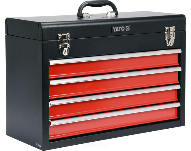 Ящик для инструмента металлический с 4-мя выдвижными полками Yato YT-08874