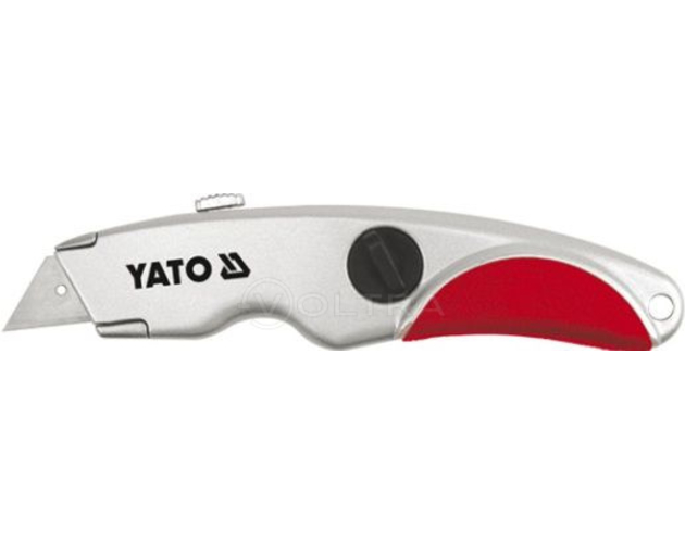 Нож с лезвием "трапеция" 61х33х0.5мм +3 лезвия Yato YT-7520
