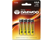 Батарейка AAA LR03 1,5V alkaline BL-4шт Daewoo Energy (4690601030399)