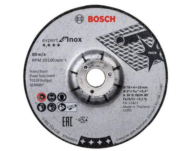 Круг обдирочный 76х4x10.0мм для нерж. стали 2шт Expert Bosch (2608601705)