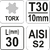 Бита TORX T30 10x30мм AlSl S2 Yato YT-04051