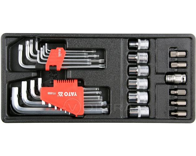 Набор инструмента в футляре ключи и головки 31шт Yato YT-55451
