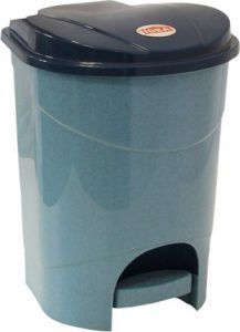 Контейнер для мусора с педалью 11л (голубой мрамор) IDEA (М2891)