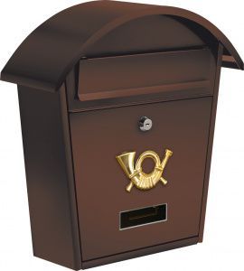 Ящик почтовый 380х320х105мм коричневый Vorel 78587