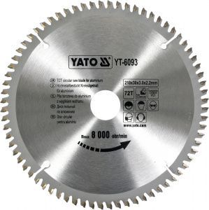 Диск пильный по алюминию 210х30х72T Yato YT-6093