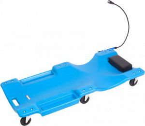Лежак для автослесаря пластиковый на 6-ти колесах с фонарем на гибком удлинителе 40" Forsage F-TRH6802-1