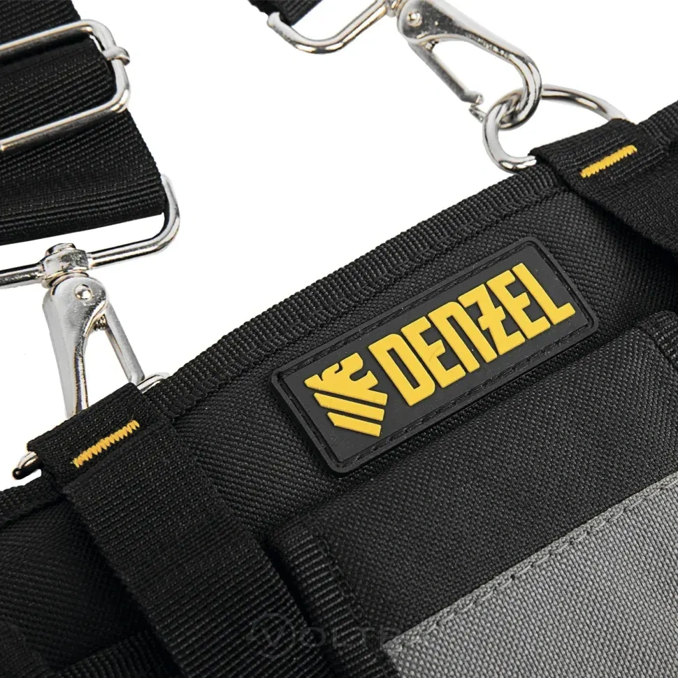 Пояс монтажника усиленный с лямками, сумки поясные, держатель для молотка Denzel (90290)