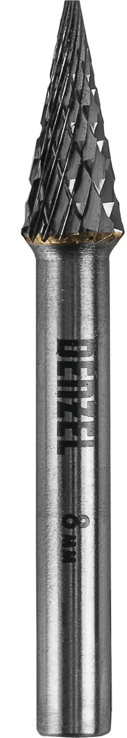 Борфреза по металлу твердосплавная коническая тип-M 8мм Denzel (72074)