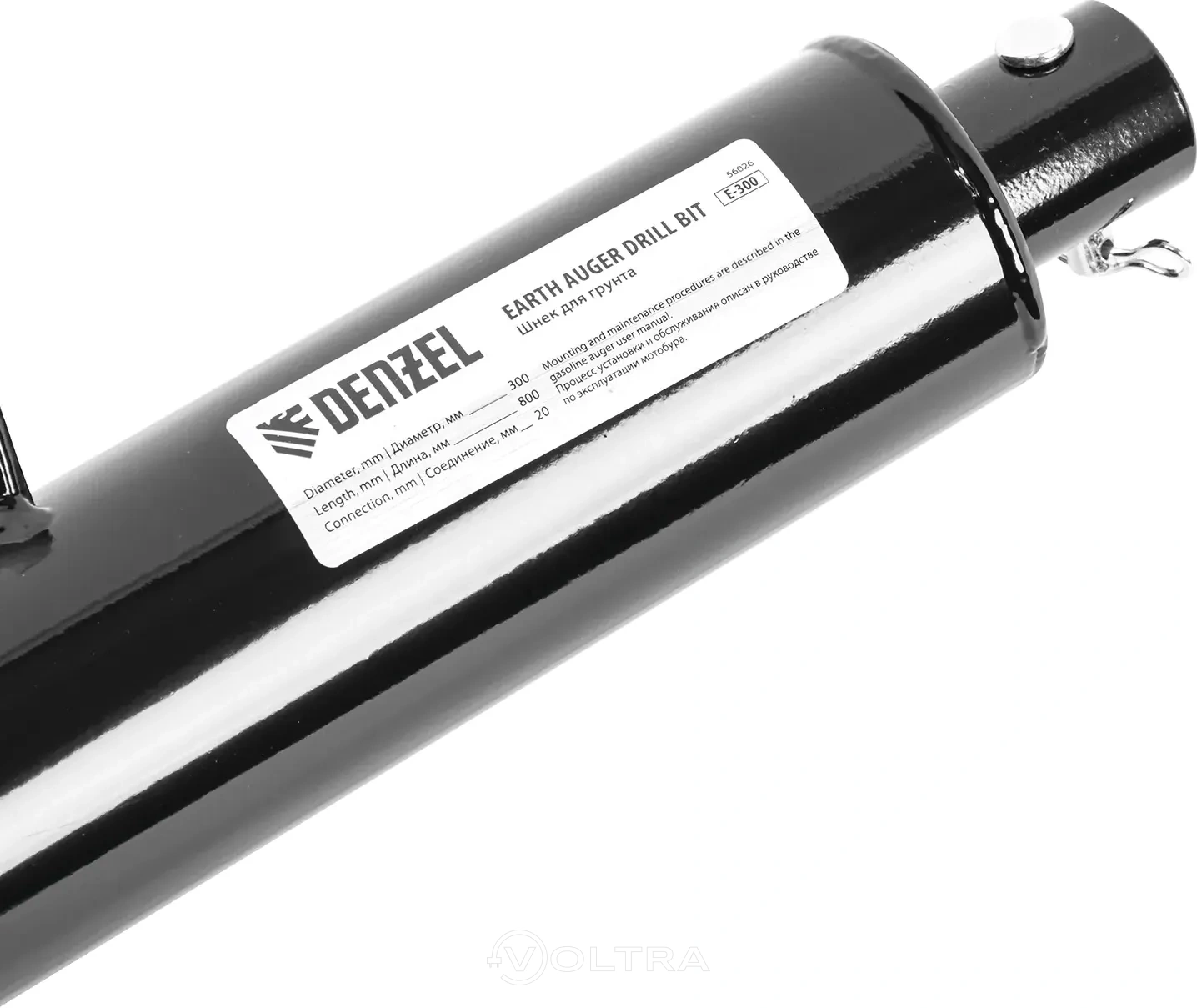 Шнек для грунта 300x800мм соединение 20мм несъемный нож Denzel E-300 (56026)