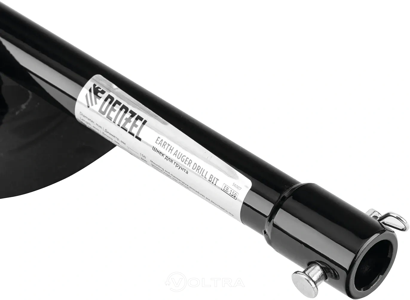 Шнек для грунта 150х800мм соединение 20мм съемный нож Denzel ER-150 (56007)