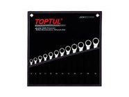 Набор ключей комбинированных 8-19мм 12шт с трещеткой (черное полотно) TOPTUL (GPAQ1202)
