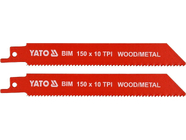 Полотно для сабельной пилы 2шт 150мм 10TPI Yato (YT-33930)