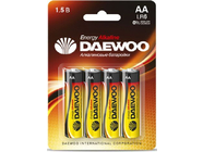 Батарейка AA LR6 1,5V alkaline BL-4шт Daewoo Energy (4690601030368)