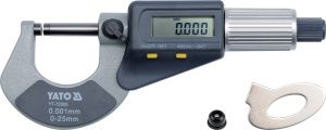 Микрометр с цифровым индикатором 0-25мм Yato YT-72305