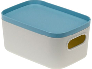 Ящик для хранения с крышкой пластиковый 0.65л серо-голубой Idea Инфинити (М2344)