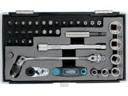 Набор бит и головок торцевых 1/4" карданный ключ, трещотка, адаптер S2 37шт Gross (11625)