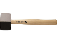Молоток резиновый черно-белый 450г с деревянной рукояткой HOEGERT HT3B044