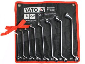 Ключи накидные изогнутые 6-22мм (набор 8шт) CrV Yato YT-0396