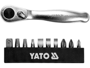 Набор инструмента трещотка + биты (11пр.) Yato YT-14390
