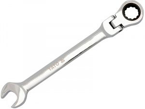 Ключ рожково-накидной с трещоткой шарнирный 10мм CrV Yato YT-1676