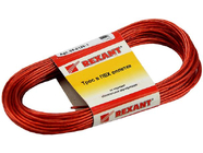 Трос стальной в ПВХ оплетке 2.0мм красный (моток 20м) Rexant (09-5120-1)