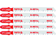 Полотна для электролобзика по дереву Bi-metal L100мм (5шт) Yato YT-3400