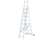 Лестница алюминиевая трехсекционная 8 ступеней Сибртех (97818)