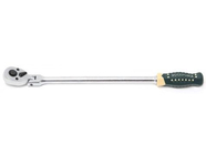 Трещотка реверсивная шарнирная удлиненная с резиновой ручкой 3/8" 72зуб. Rock Force RF-802318L