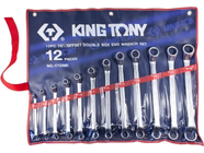 Набор ключей накидных изогнутых 75гр,12пр (6x7-24x26.25x28.30x32) на полотне King Tony 1712MR