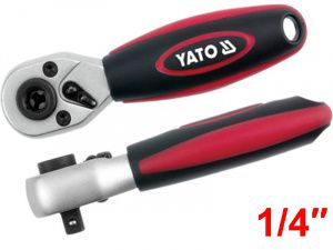 Ключ трещоточный для головок 1/4" Т72 136мм CrV6140 Yato YT-0331