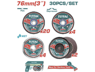 Набор отрезных и шлифовальных дисков 30шт Total TAC97630