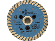 Алмазный диск с фланцем 80мм М14 Turbo hot press Trio Diamond FHQ445
