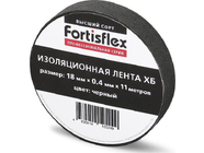 Изолента ХБ 18мм x 0.4мм х 11м черная Fortisflex (71242)
