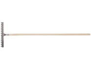 Грабли нержавеющая сталь 290х1300мм 12 витых зубьев деревянный черенок Сибртех (61754)