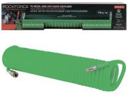 Шланг витой полиуретановый 12х8мм 10м с быстроразъемами RockForce RF-1208-10Green