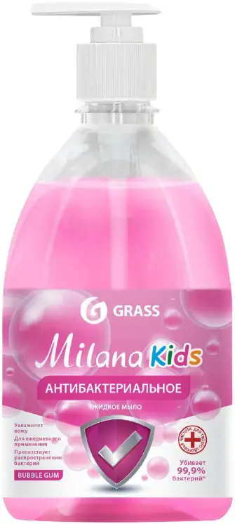 Жидкое мыло антибактериальное Milana Fruit bubbles 500мл с дозатором Grass (125347)