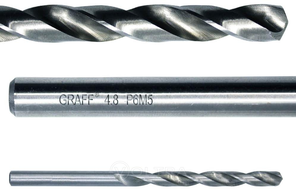 Сверло по металлу 4.8мм Р6М5 Graff (714886)