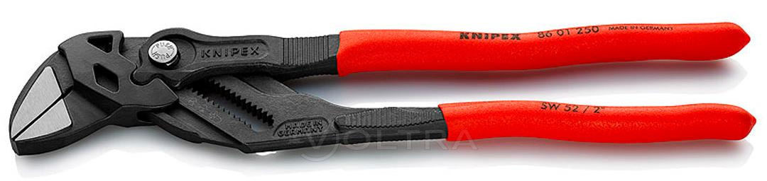 Клещи переставные-гаечный ключ 68мм (2 1/2") 300мм Cr-V серые обливные рукоятки Knipex (8601300)