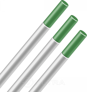 Электрод вольфрамовый WP 1.6х175мм зелёный для алюминия Kirk K-163036