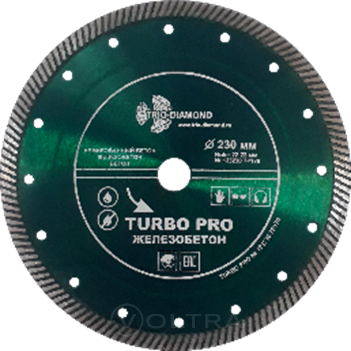 Диcк алмазный 180мм Turbo Pro Trio-Diamond (TP174)