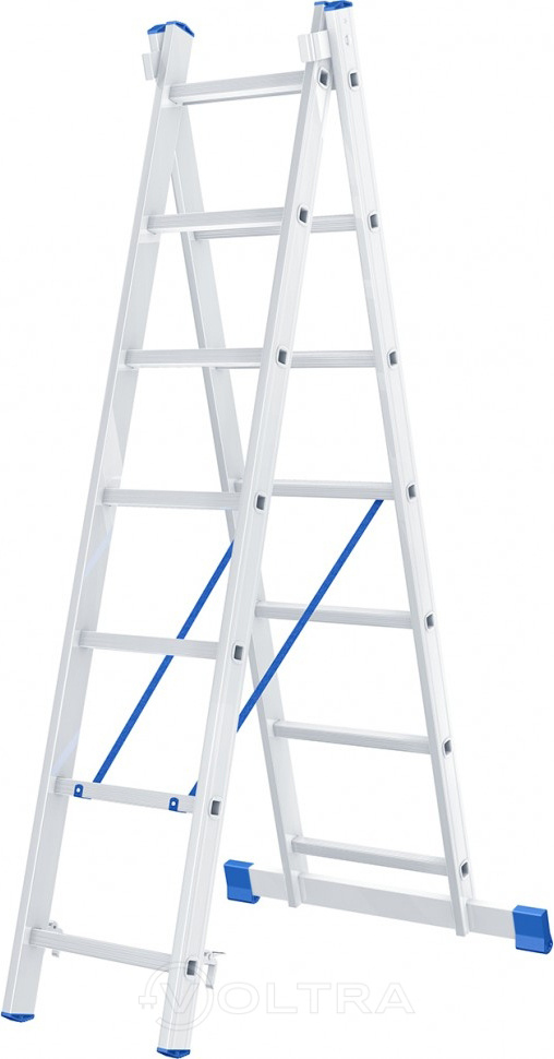 Лестница двухсекционная алюминиевая 7 ступеней Сибртех (97907)