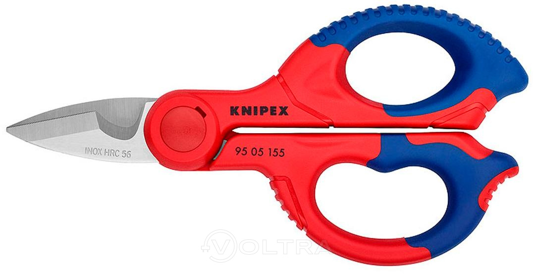 Ножницы электрика 155мм нерж. сталь 2-комп. рукоятки армированные фиберглассом SB Knipex (9505155SB)
