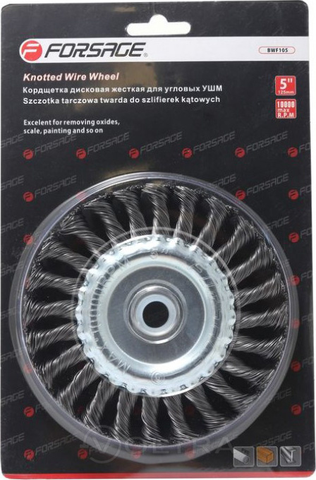 Кордщетка дисковая стальная витая для УШМ 150мм Forsage F-BWF106