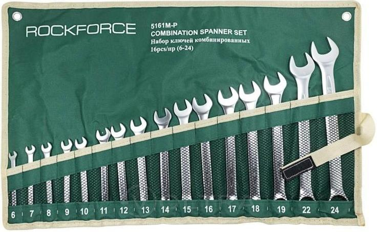 Набор ключей комбинированных 16пр.(6-19, 22, 24мм) Rock Force RF-5161P(M-P)