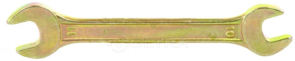 Ключ рожковый 10х11мм желтый цинк Сибртех (14304)