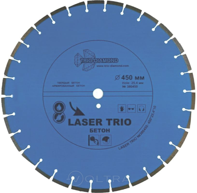 Алмазный диск Laser Trio Бетон 450x10x25.4/12мм Trio-diamond 380450
