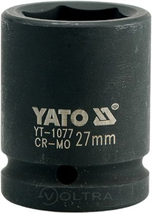 Головка торцевая ударная 3/4" 6гр. 27мм L53мм CrMo Yato YT-1077